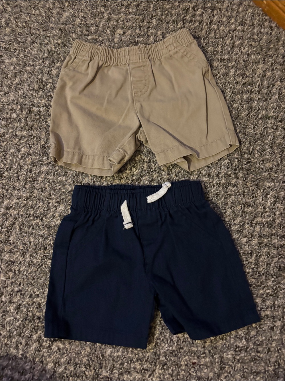okie dokie Navy and Khaki Pull-On Shorts Set